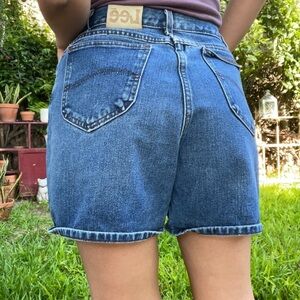 Vintage Lee dark wash denim shorts